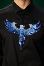 Solara(Pheonix) - Hand Embroidered Designer Shirt - Black