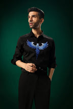 Solara(Pheonix) - Hand Embroidered Designer Shirt - Black