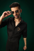 Stallion (Horse) - Hand Embroidered Designer Shirt - Black