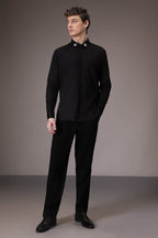 Silver Club Born to Win hand embroidered designer shirt Black