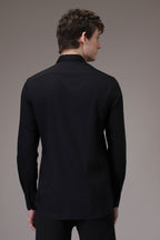 Circle  hand embroidered designer shirt -Black