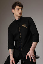 Blunt - i believe i can fly hand embroidered designer shirt - black