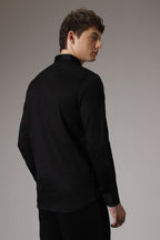 3 Lines hand embroidered designer shirt -Black