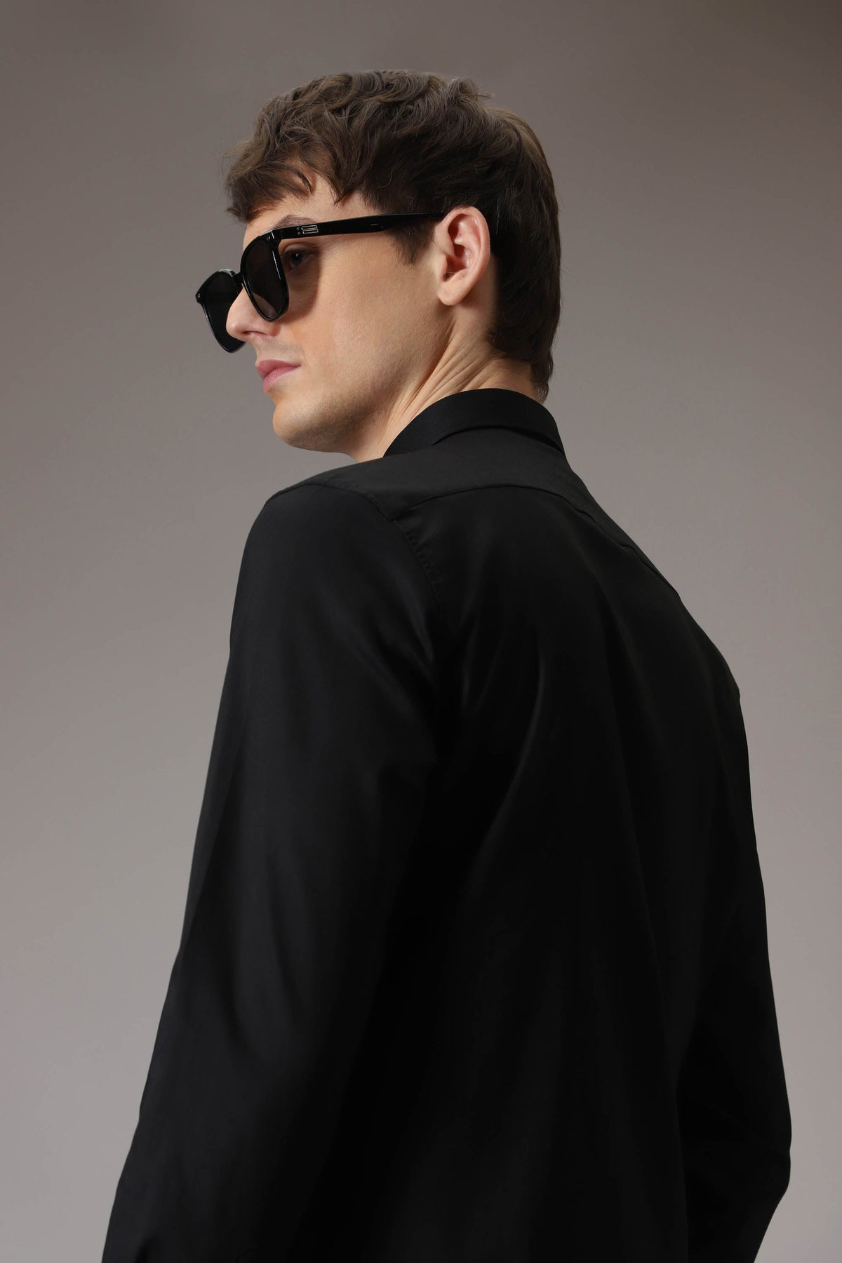 Parrot hand embroidered designer shirt - Black