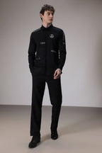 Karma hand embroidered designer shirt - Black