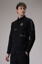 Karma hand embroidered designer shirt - Black