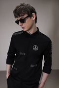 Karma hand embroidered designer shirt - Black