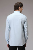 Donald Duck hand embroidered designer shirt - Powder Blue