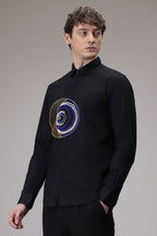 Eveil Eye Hand Embroidered Designer Shirt - Black