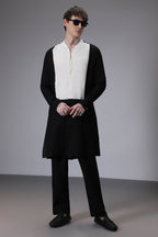 Black with Ivory designer linen Kurta