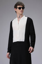 Black with Ivory designer linen Kurta
