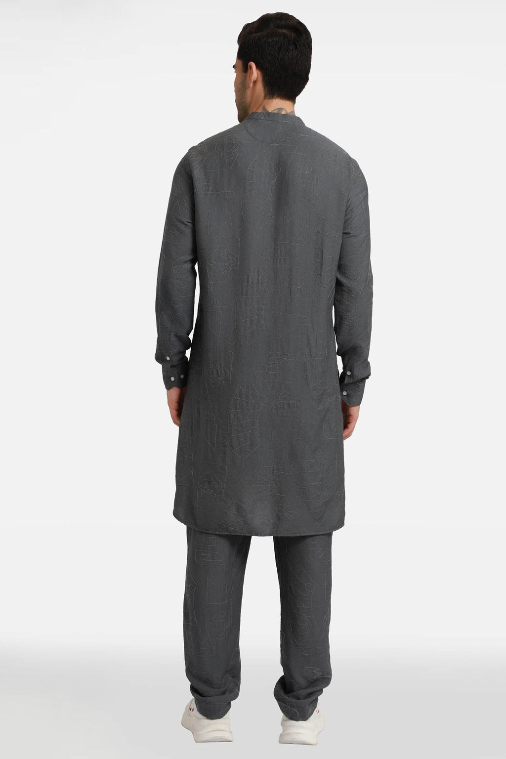 Grey Embroidered Kurta