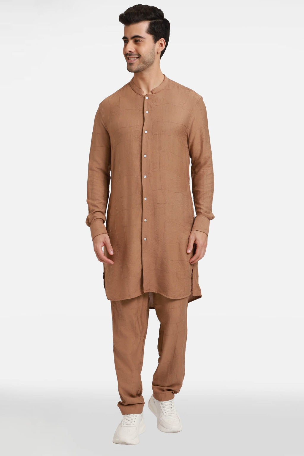 Caramel Embroidered Kurta
