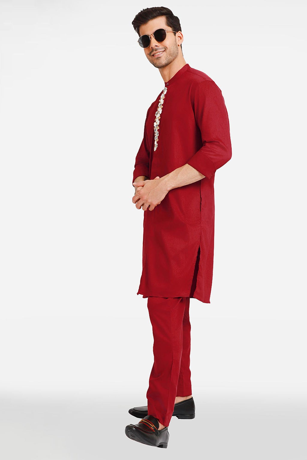 Mirror Kurta - Burgundy