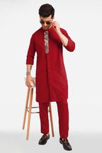Mirror Kurta - Burgundy