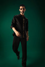 Zodiac Signs - Hand Embroidered Designer Shirt - Black