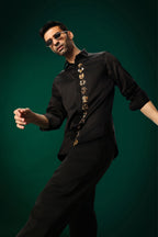 Zodiac Signs - Hand Embroidered Designer Shirt - Black
