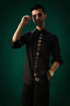 Zodiac Signs - Hand Embroidered Designer Shirt - Black