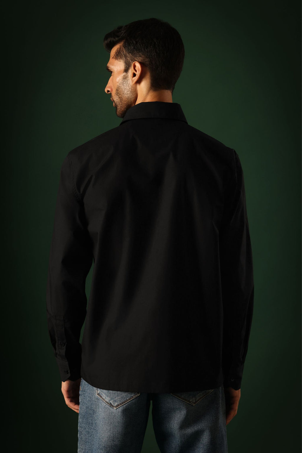 Chameleon - Hand Embroidered Designer Shirt - Black