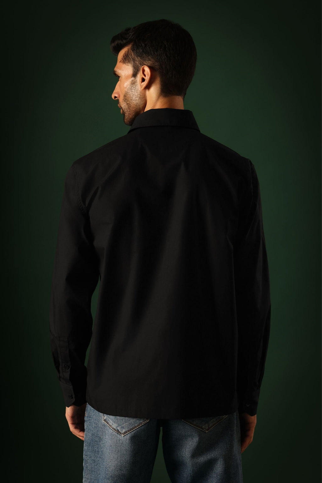 Fragment - Hand Embroidered Oversized Designer Shirt - Black