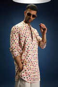 Rokoko Print Kurta - Ivory