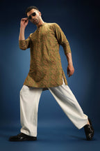 Enlace Print Kurta - Green