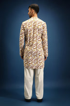 Bond Print Kurta - Ivory