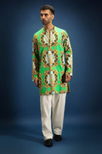 Medusa print kurta - Green