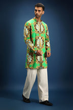 Medusa print kurta - Green