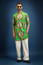 Medusa print kurta - Green