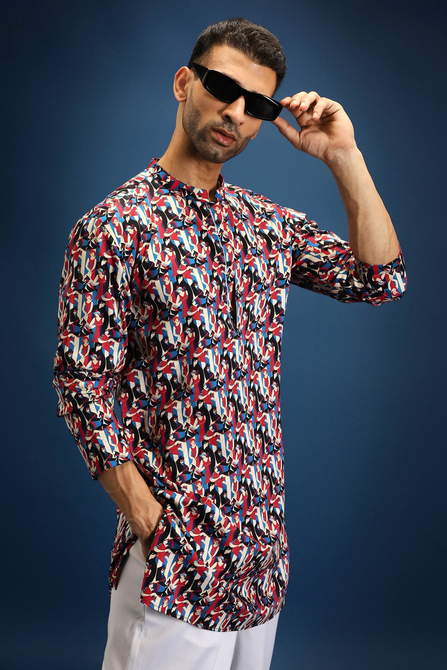 Salsa Print Kurta - Blue