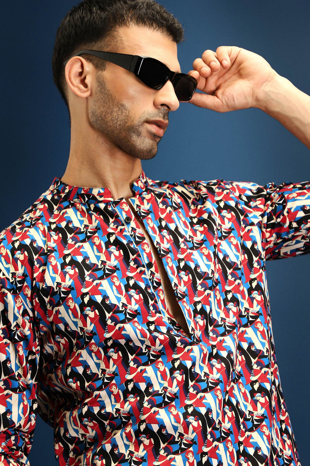 Salsa Print Kurta - Blue