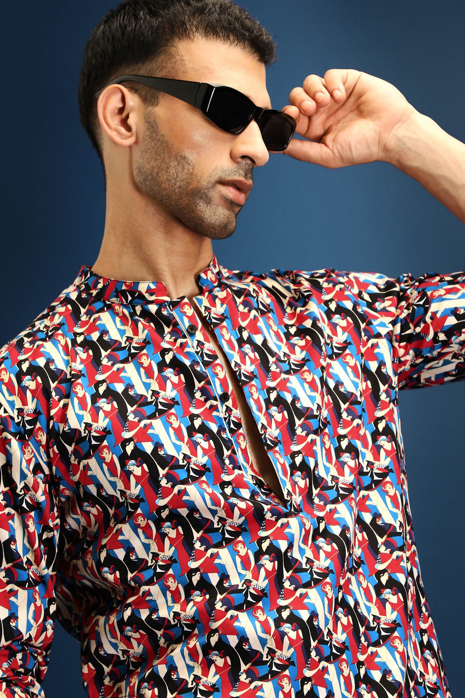 Salsa Print Kurta - Blue