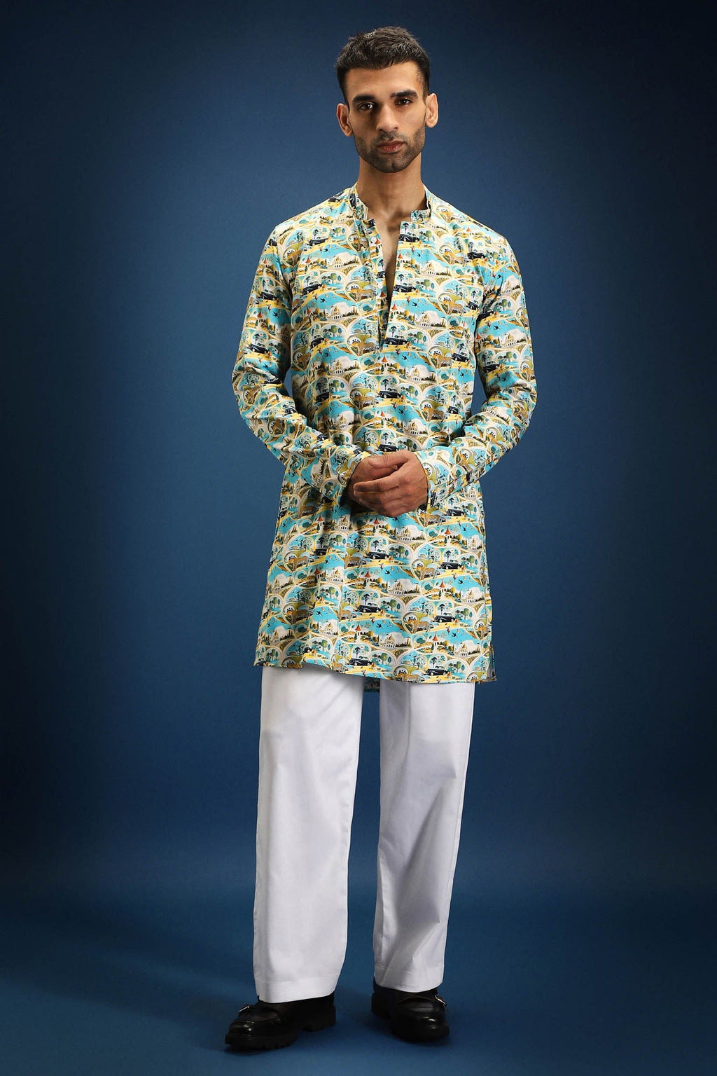 Frolic print kurta - Blue
