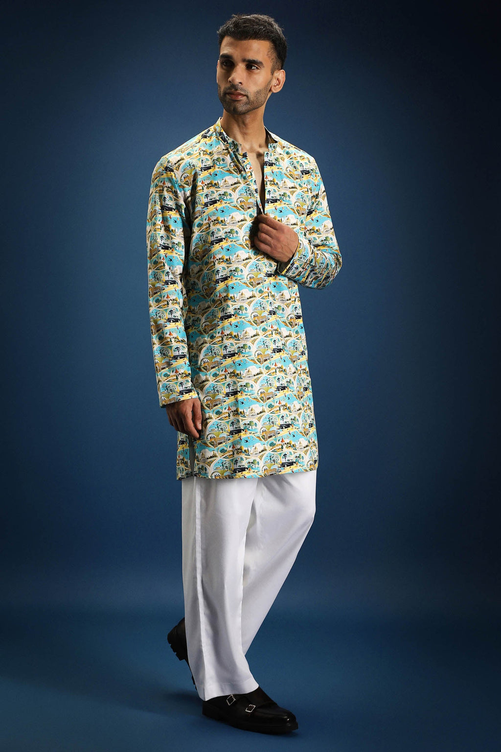 Frolic print kurta - Blue
