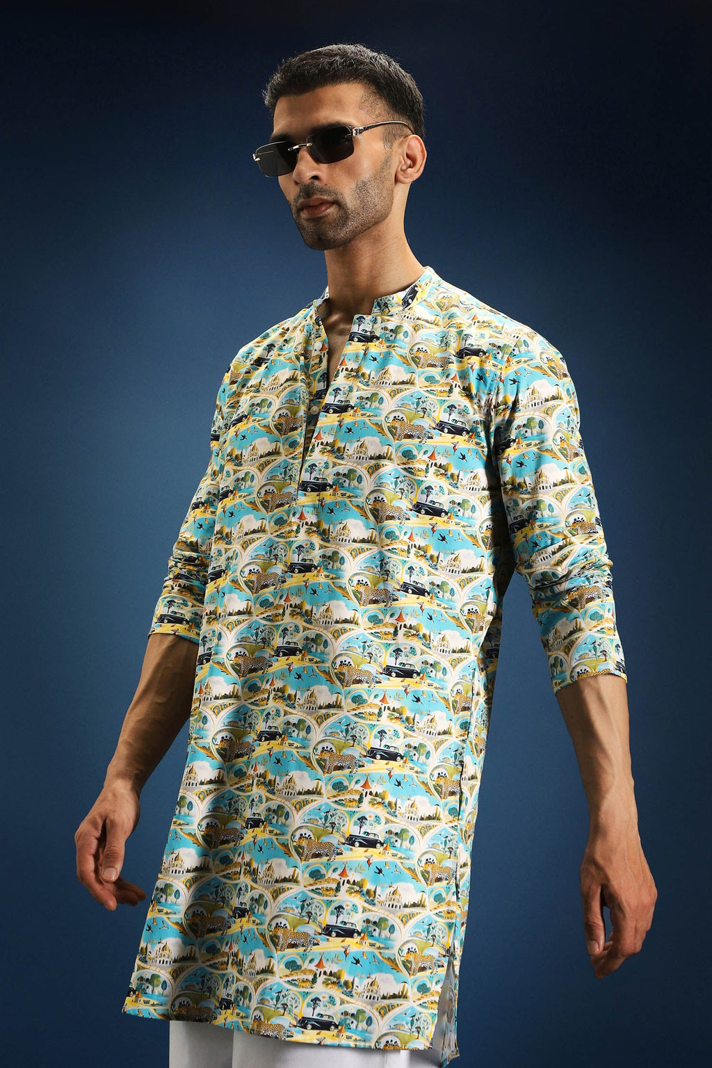 Frolic print kurta - Blue