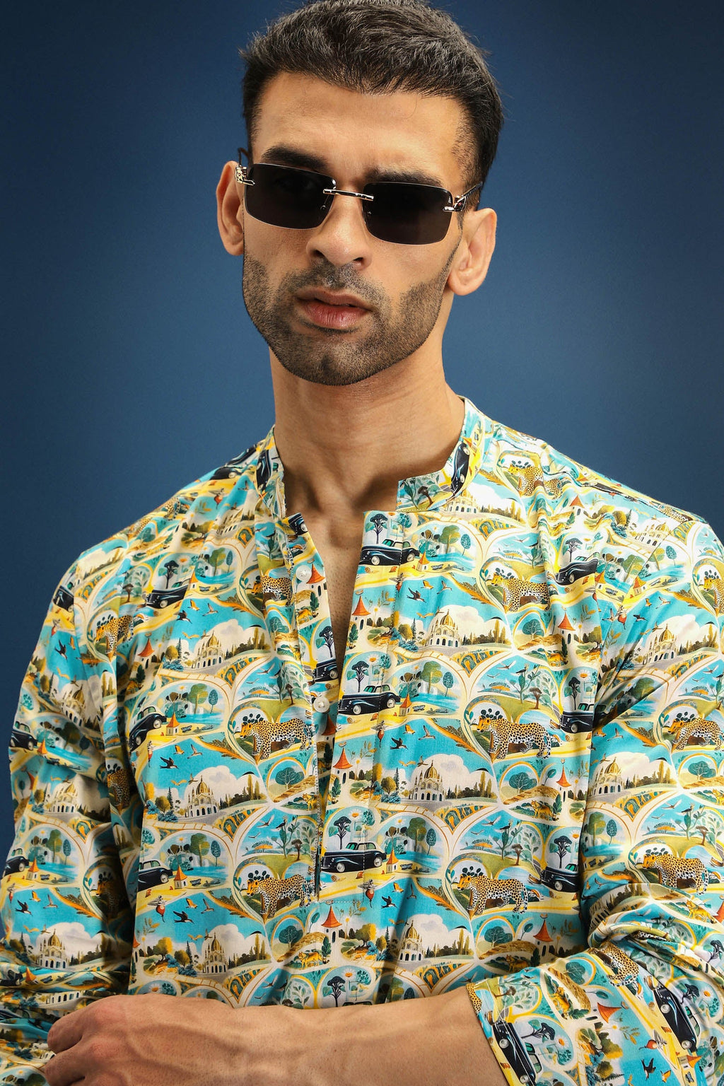 Frolic print kurta - Blue