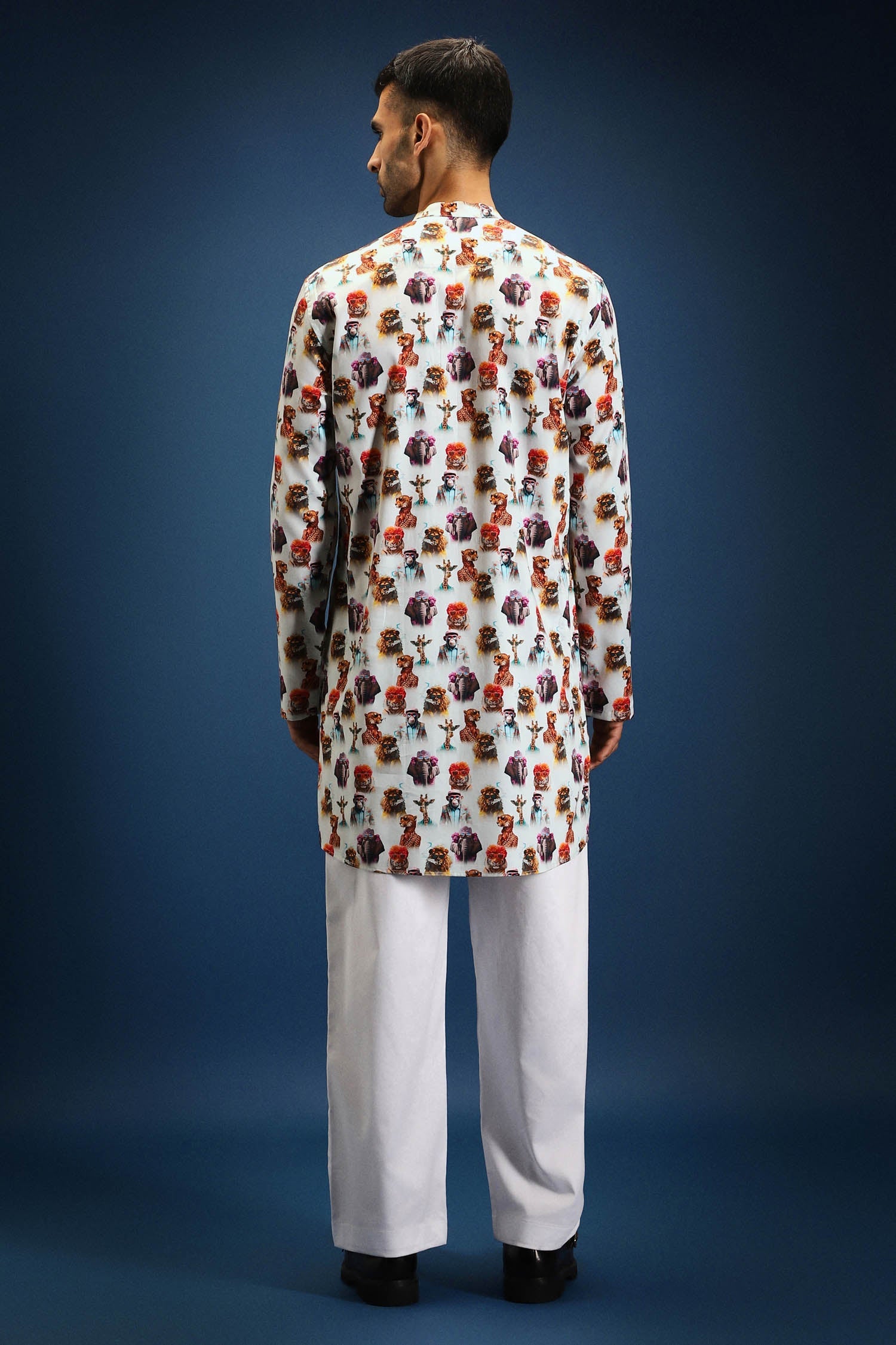 Muse print kurta - White