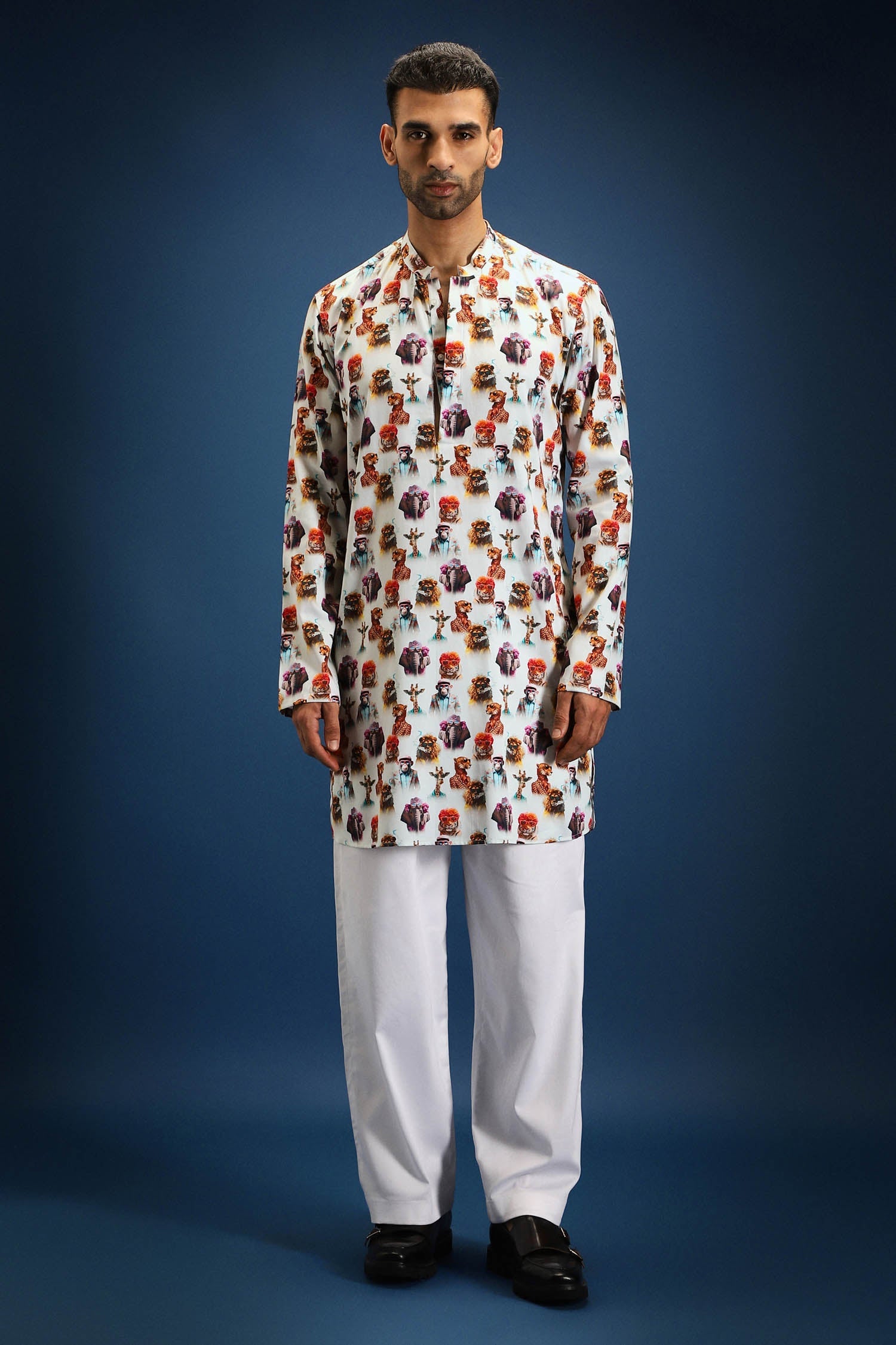 Muse print kurta - White