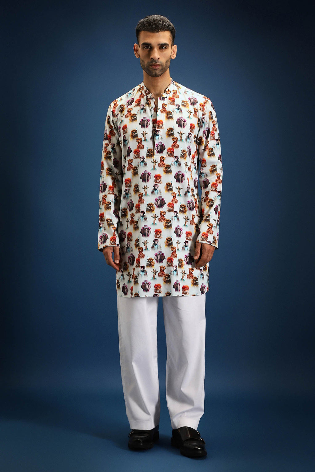Muse print kurta - White