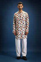 Muse print kurta - White