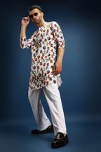 Muse print kurta - White