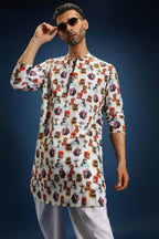 Muse print kurta - White