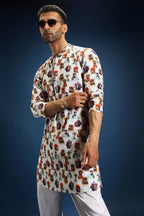 Muse print kurta - White