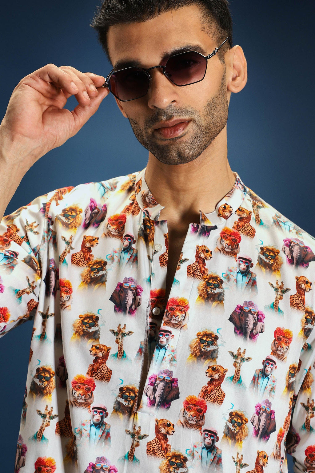 Muse print kurta - White