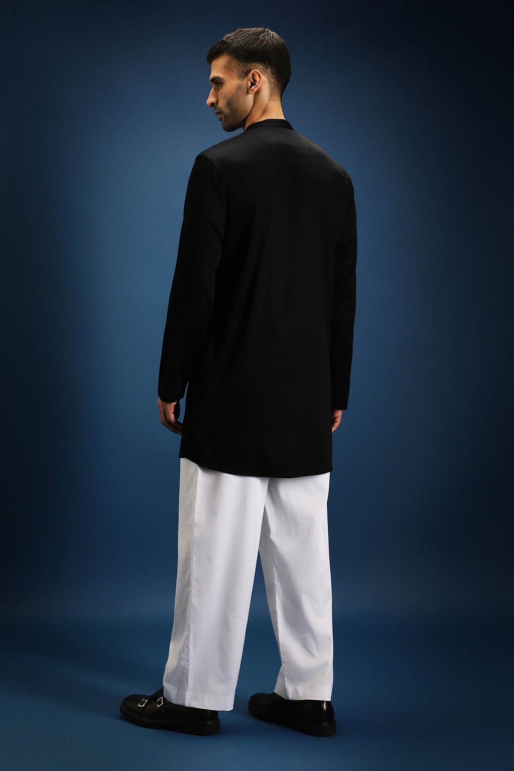 Nestling(Bird)- Hand Embroidered Designer Kurta - Black