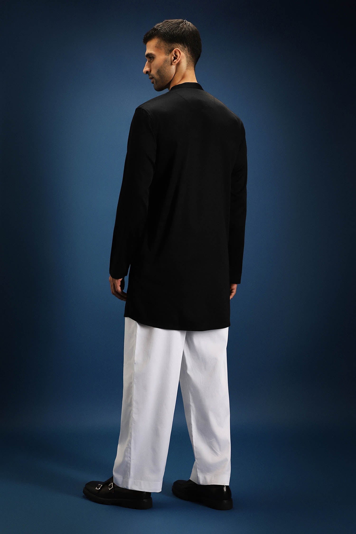 Nestling(Bird)- Hand Embroidered Designer Kurta - Black