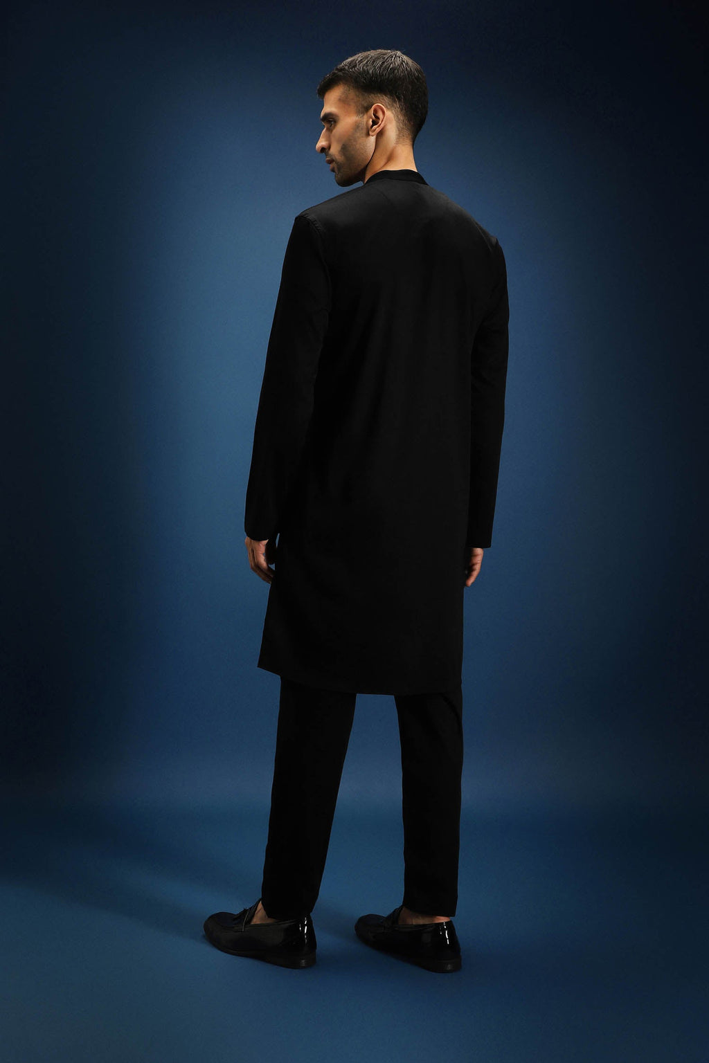 Yanai Kurta - Hand Embroidered Designer Kurta - Black