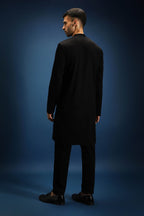 Hunter kurta - Hand Embroidered Designer Kurta - Black