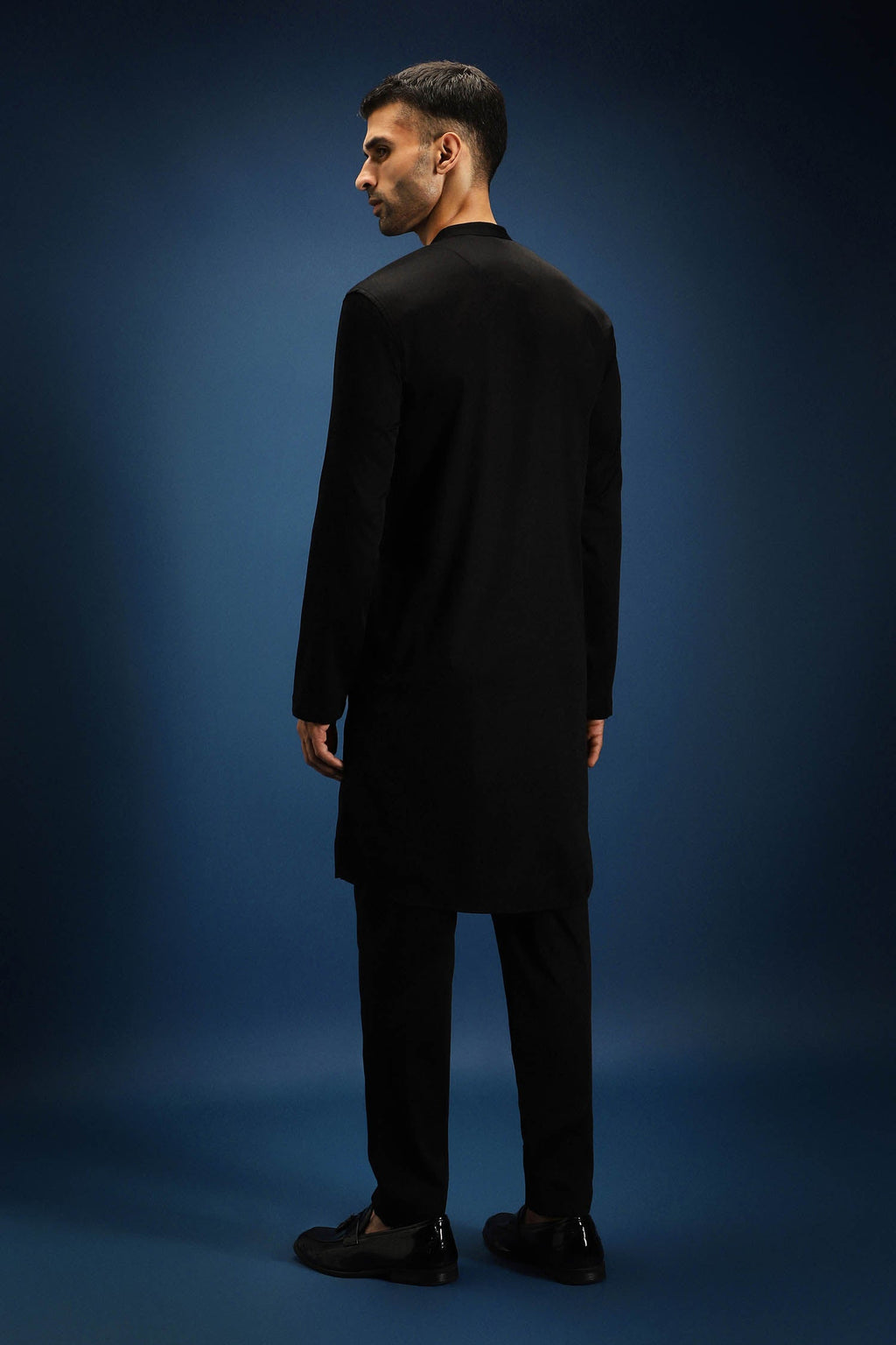 Sequence Kurta - Hand Embroidered Designer Kurta - Black